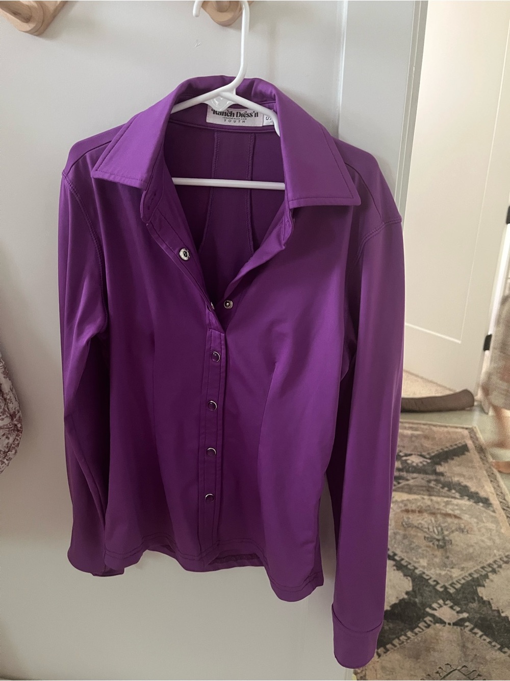 Kids Button-Down Shirt - Purple Long Sleeve